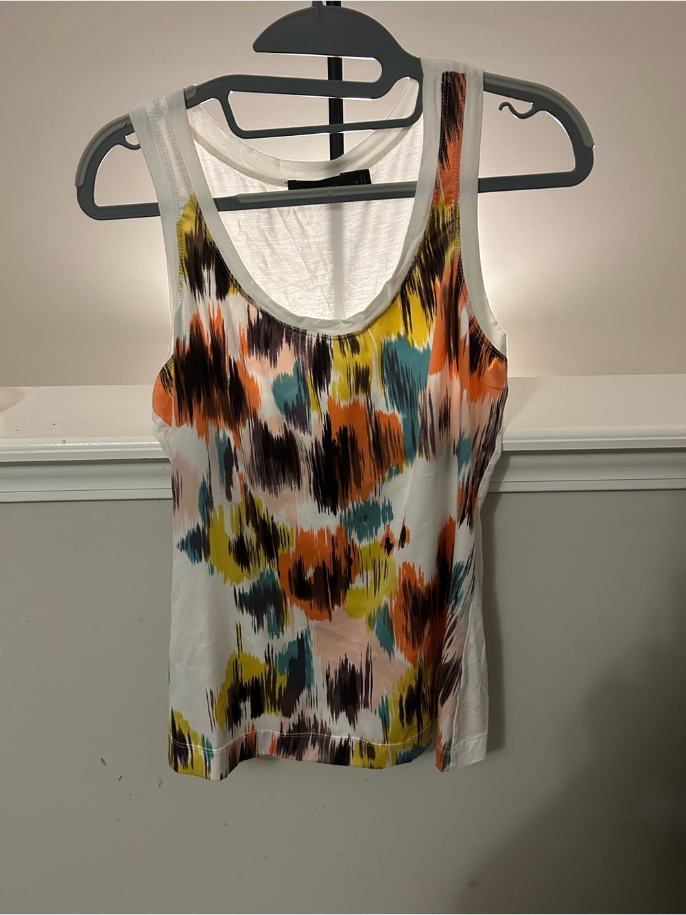 The Limited Tank Top with Orange, Teal, Yellow & Black Abstract Print